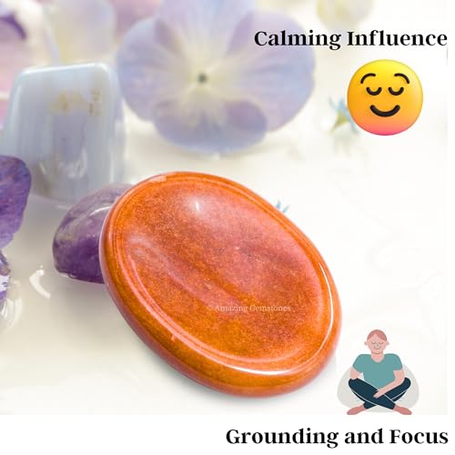 Amazing Gemstone Chocolate Jasper Worry Stones for Stress Relief Crystals and Healing Stones - Piedra Crystal Fidget for Meditation, Relaxation - Unique Stocking Stuffers and Birthday Gifts - color: Chocolate Jasper