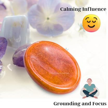 Amazing Gemstone Chocolate Jasper Worry Stones for Stress Relief Crystals and Healing Stones - Piedra Crystal Fidget for Meditation, Relaxation - Unique Stocking Stuffers and Birthday Gifts - color: Chocolate Jasper