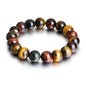 Tiger Eye Bracelets for Women Men, Triple Protection Chakra Beaded Bracelet, Relax Anxiety Healing Crystal Bracelet Jewelry for Balance, Natural Gemstones Bracelets Gifts for Women Birthday - style: 10MM