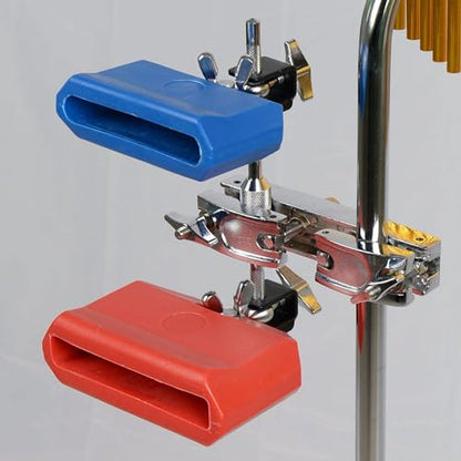 2 Pieces High Pitched Plastic Musical Percussion Instruments Red Block 170×150×50MM & Blue Block 150×120×40MM