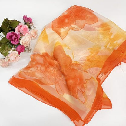 Pokeedioty Scarfs for Women Lightweight Fashion Scarves Elegant Floral Pattern Sheer Scarfs Sunscreen Shawls Wraps - color: P 0146