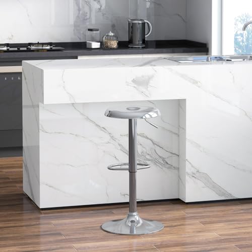 Adjustable Bar Stool, Swivel Round Metal Airlift Barstool, Backless Counter Height Bar Chair for Kitchen Dining Room Pub Cafe, 1 pc (Chrome) - color: Chrome, size: 1 pc