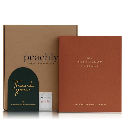 Peachly Pregnancy Journal - Linen Pregnancy Book to Capture Every Milestone - Pregnancy Must Haves - Baby Book Keepsake Pregnancy Journals For First Time Moms and Experienced Moms (Rust) - color: Rust