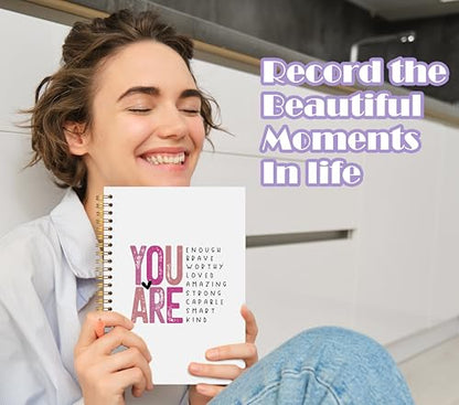 You Are Enough Inspirational Notebook Journal 5.5x8.3, Motivational Affirmation Journal Notebooks for Note Taking, Positive Affirmation Gifts Hardcover Spiral Notebook - color: Inspirational Notebook 05