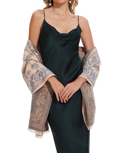 Women's Reversible Pashmina Shawl Wrap for Women Big Scarf Holiday Gifts - color: 07-pink-white