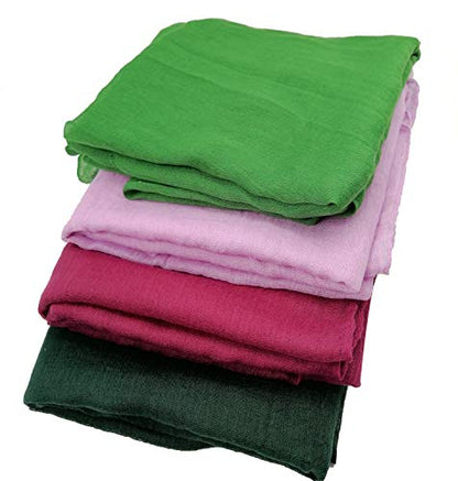 Women's Cotton Scarves Lady Light Soft Fashion Solid Scarf Wrap Shawl - color: Green2