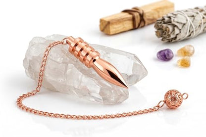 4 Ring Copper Metal Egyptian Healing Reiki Dowsing Metaphysical Pendulum. - color: 7 Ring
