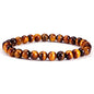 Cherry Tree Collection - Small, Medium, Large Sizes - Gemstone Beaded Bracelets For Women and Men - 6mm Round Beads - color: Tiger's Eye, size: Medium
