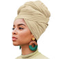 XTREND 1 Piece Head Wrap Stretch Jersey Fashion Headband Turban African for Women Soft Extra Long Hair Scarf Caps Bohemian Soft Breathable Turbans Tie (Beige) - color: Z1 Beige