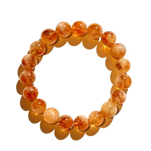 Natural Handmade Healing Chakra Bracelet - color: 10mm-Yellow Tower-FOR 7-8 INCH WRIST