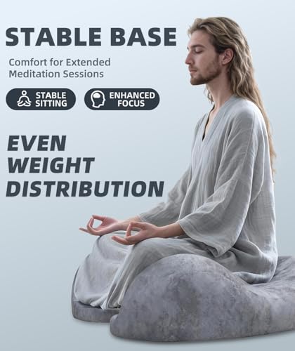 Meditation Cushion for Floor Sitting, Meditation & Floor Cushion Set with Beaded Bracelet and Storage Box, Stable Base for Long Sitting, Mindfulness & Yoga Practice