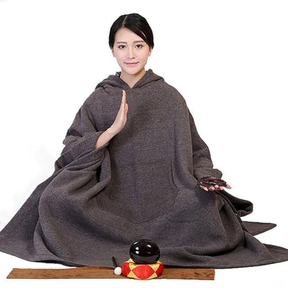 Meditation Clothing,Plush Meditation Cloak Meditation Cloak Meditation Clothes Monk Clothes Layman Clothes Thick and - color: Gray, size: XX-Large