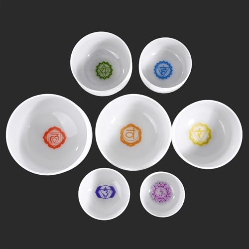 Hye-eun 7pcs Crystal Singing Bowls 432hz 7-12 Inch Quartz Sound Bowls Meditation Chakra Set with Carrying Case for Yoga Sound Healing - color: 7-12inch 432hz Chakra 7pcs