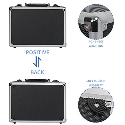 14 Inch Hard Shell Carrying Case Ideal for Wireless Mic System Storage & Camera Gear Transportation, Aluminum Alloy Sturdy Build, Customizable Pre-Diced Foam, Black