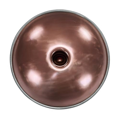 Handpan Steel Drum Instrument 432Hz 10 Notes in D Minor 22inches Handmade, Percussion Instrument - color: Amber Gold, size: 432Hz