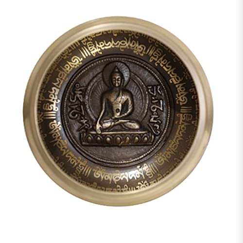 Copper Bowl Bronze Chime Bowl Tibetan Singing Bowl Meditation Buddha Sound Bowl Buddhist Sound Bowl Ornament for Healing Prayer Relaxation Bowl,11cm