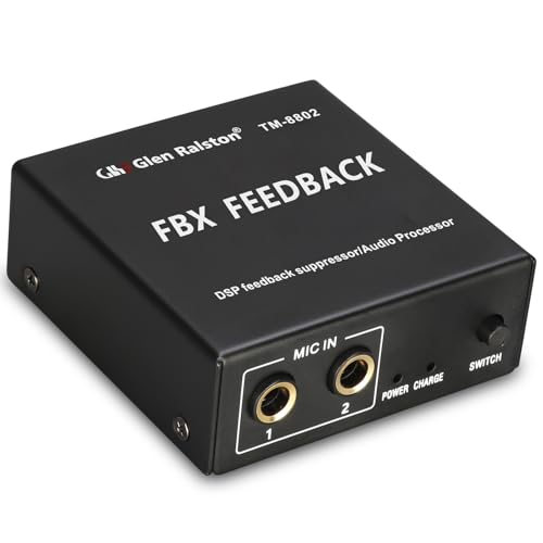 Professional Mini Feedback Suppressor, 2-in 1-Out Microphone Anti-Howling Audio processor Stage ktv Effector, Feedback Frequency Shifter for conference room recording studio