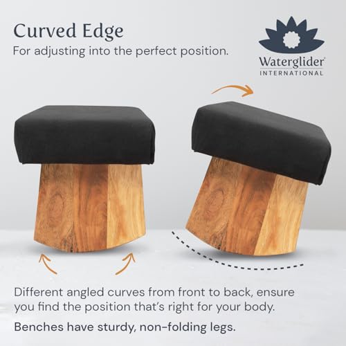 Meditation Bench (Burgundy), Seiza, Sustainable Acacia Wood with Curved Bottom Edges for The Perfect Posture, Meditation Stool, Prayer Bench, Meditation Chair, Yoga Stool - color: Burgundy