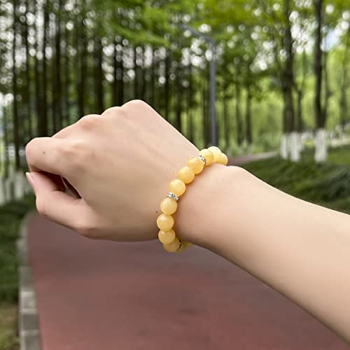 Healing Bracelet For Women Anxiety Crystal Bracelet Chakra Beaded Bracelets Rose Quartz Crystals And Healing Stones Yoga Bead Bracelet Calming Stretch Bracelet Stress Relief Gifts For Women - color: Yellow-Jade