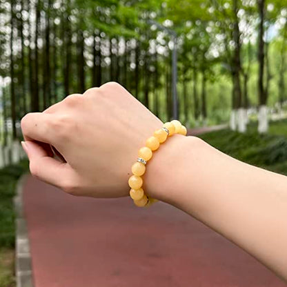 Healing Bracelet For Women Anxiety Crystal Bracelet Chakra Beaded Bracelets Rose Quartz Crystals And Healing Stones Yoga Bead Bracelet Calming Stretch Bracelet Stress Relief Gifts For Women - color: Yellow-Jade