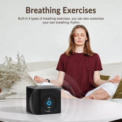 Kipcush Sleep Sound Machine - Dual Speakers, Tibetan Singing Bowls, 19 Soothing Tones, 20 White Noises, Visual & Auditory Breathing Guides | Deep Sleep, Anxiety Relief, Meditation, Rechargeable