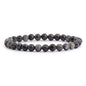 Justinstones Gem Semi Precious Gemstone 6mm Round Beads Stretch Bracelet 6.5 Inch Unisex - color: Larvikite