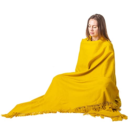 Meditation Shawl or Meditation Blanket, Shawl/Wrap, Oversize Scarf/Stole. Large. Unisex. - color: Yellow