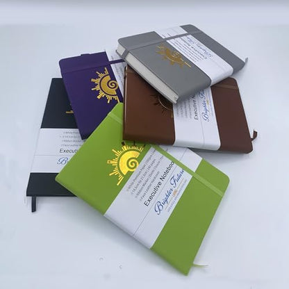 Lined Journal Notebook - A5 Hardcover Faux Leather Journals | - Journaling Notebook for Women Men | 240 Pages Ruled Notebooks Writing Travel Business Work Journal | Great Gift for Graduates and Teachers (Brown)