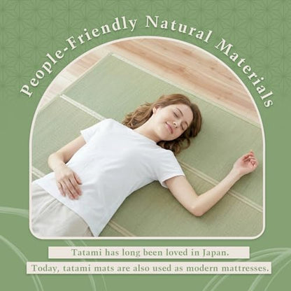 Tatami Mat – Foldable Japanese Tatami Mat Igusa Mattress, Rush Grass Floor Sleeping Futon, Meditation Yoga Zen Tatami, Queen XL by BJDesign