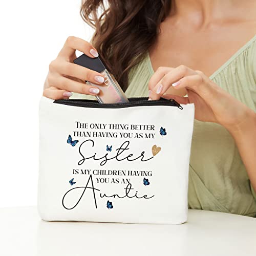New Aunt Gifts for Sisters, Pregnancy Announcements for Aunt, Sister, Friends, Besties, New Auntie Announcement, Thanksgiving Christmas Birthday Baby Shower Baby Reveal Gifts for Aunt Makeup Bag - color: multi345