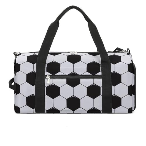 Soccer Ball White And Black Large Capacity Portable Fitness Bag, Easy to Carry - color: Soccer Ball White and Black