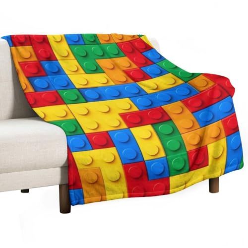 Soft Couch Throw Blanket, Colorful Building Blocks Bricks Cozy Air Conditioning Blanket for Men and Women - color: Color62, size: 30"x40"