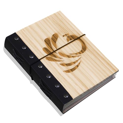 VIMOKSHA Hardcover Blank Journal Notebook 7x5 – Unlined Sketchbook & Writing Diary with 180 Thick Plain Pages, Ideal For Traveling & Gifting, Artists, Students, Men & Women - Peacock Design