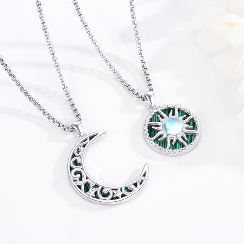 Yin Yang Necklaces for Women Men 925 Sterling Silver Pendant Necklace Yin Yang Jewelry for Women Men Couples - style: Sun Moon #5