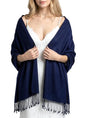 Achillea Lightweight Pashmina Scarf for Women – Soft Silky Shawl Wrap for Evening Dresses, Bridesmaids & Everyday Wear - color: Newport Navy