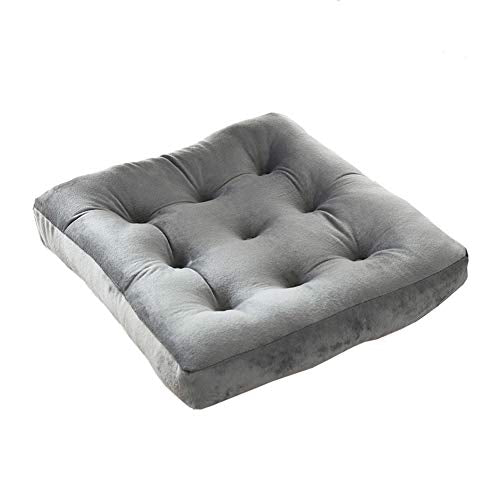 Floor Pillow Square Meditation Cushion Chair Pad Thick Seating Cushion for Yoga Living Room Sofa Balcony Outdoor, (Gray, 50x50cm(20''x20'')) - color: Gray, size: 50x50cm(20''x20'')