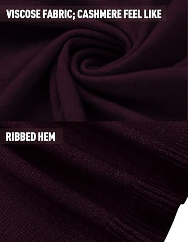PULI Women's Versatile Knitted Shawls Scarf Poncho Sweater with Buttons Lightweight Spring Summer Fall Wraps - color: A-burgundy