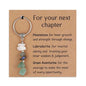 Healing Crystal Keychain Gift for New Beginnings Calming Anxiety Luck Protection Natural Gemstone Keychain for Women - color: For Your Next Chapter