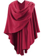 Womens Open Front Poncho Sweater Wrap Topper Knitted Elegant Shawls Cape for Spring Fall Winter - color: Series 1-maroon