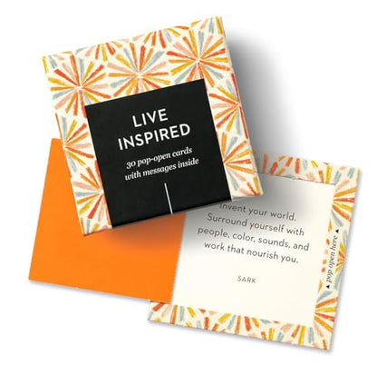 Compendium ThoughtFulls Pop-Open Cards – Live Inspired – 30 Pop-Open Cards, Each with a Different Inspiring Message Inside, 2.25” x 2.25”