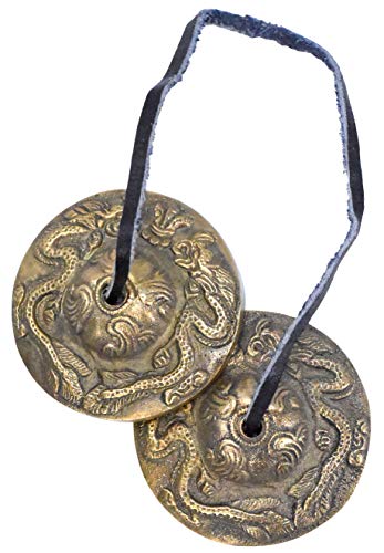 Mudra Crafts Tibetan Tingsha Bells Yoga Chimes – Dragon Tibetan Finger Cymbals Meditation Bells for Mindfulness, Prayer, and Sound Healing - color: Dragon, size: 2.75 Inches