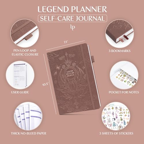 Legend Self-Care Journal – Guided Daily Reflection Notebook for Mental & Physical Health – Mood & Personal Development – 3-Month, 7x10” (Terracotta) - color: Dark Terracotta - Gold Foil