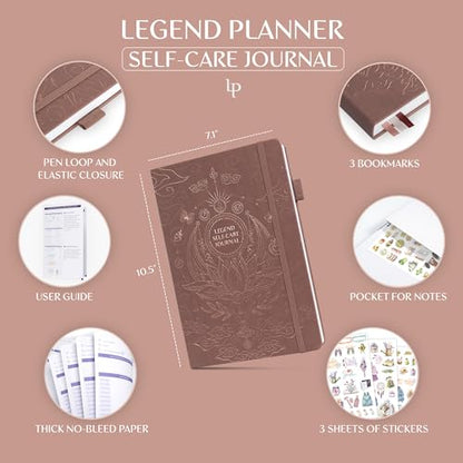 Legend Self-Care Journal – Guided Daily Reflection Notebook for Mental & Physical Health – Mood & Personal Development – 3-Month, 7x10” (Terracotta) - color: Dark Terracotta - Gold Foil