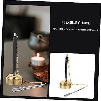 LIOOBO 1pc Meditation Chime Handbell Instrument for Temple Use Sound Chime for Buddhist Practice Wooden Design for Meditation Rooms and Yoga Sessions