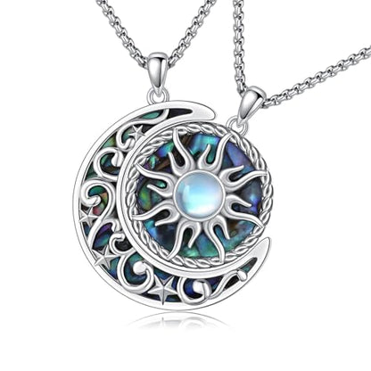 Yin Yang Necklaces for Women Men 925 Sterling Silver Pendant Necklace Yin Yang Jewelry for Women Men Couples - style: Sun Moon #1