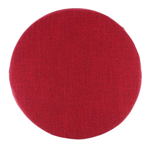 6cm Portable Round Yoga Meditation Cushion - Weight Breathable Linen, Perfect for Home and Outdoor Exercise - Red