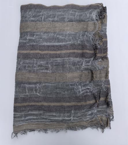 Artistic Retro Cotton And Linen Scarf, Plain Tie Dye Gradient Autumn And Winter New Soft Cotton Shawl - color: Dark Gray