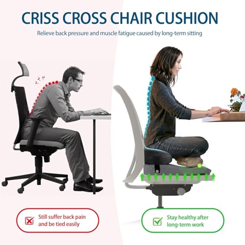 Seat Cushion for Office Chairs - Cross Legged Yoga Meditation Cushion Floor Pillows Yoga Enthusiasts Chair Cushion for Adults Long Sitting