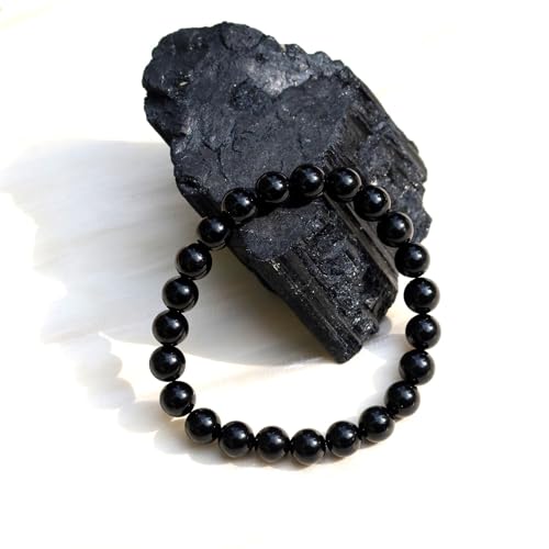 Natural Handmade Healing Chakra Bracelet - color: 10m-Black Tourmaline-FOR 7-8 INCH WRIST