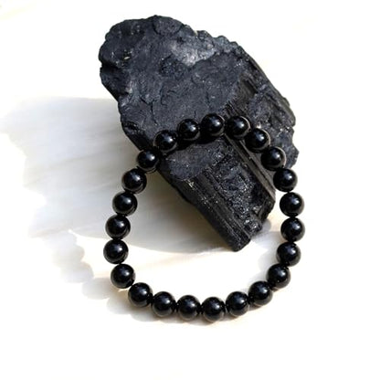 Natural Handmade Healing Chakra Bracelet - color: 10m-Black Tourmaline-FOR 7-8 INCH WRIST
